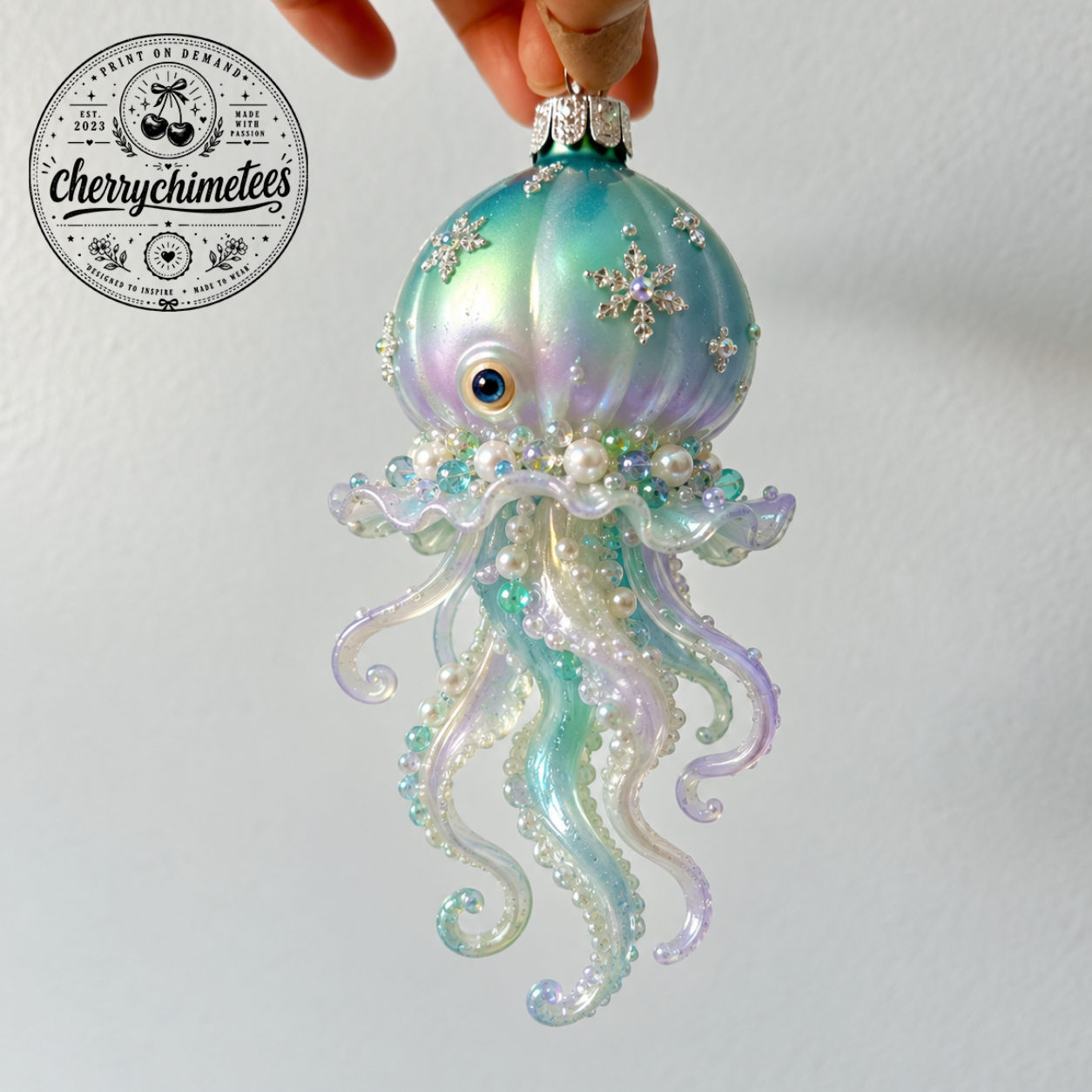 Iridescent Jellyfish Christmas Ornament