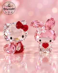 Crystal Kitty & Bunny Heart Figurine Duo 3 Crystal Kitty & Bunny Heart Figurine Duo